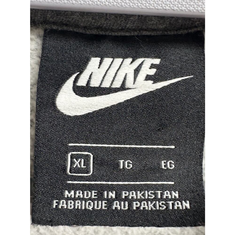 Nike Crewneck Sweatshirt Mens XL Heather Gray White Logo Pullover Cotton Blend - Picture 4 of 6